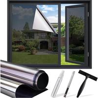 [New Deal] One-Way Window Privacy Film - Home Windows Tint, Reflective, Anti UV, Cling for Daytime Privacy, 17.5 x 78.7 Inch,...