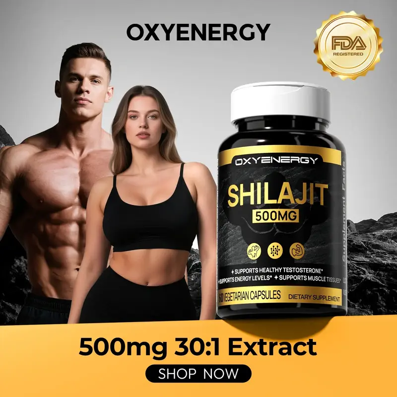 Oxyenergy Himalayan Resin Complex, 500mg High Strength, Natural Vitality & Endurance Support, 60 Vegetarian Capsules Ancient ...