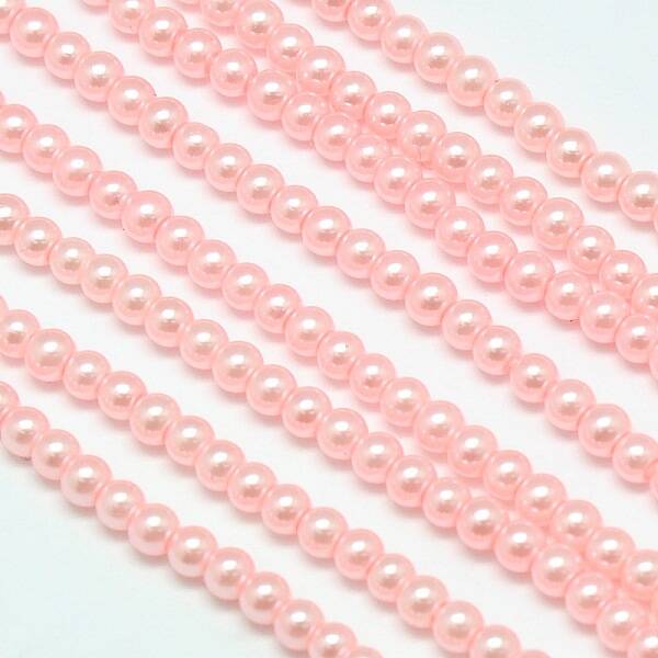 Eco-Friendly Dyed Glass Pearl Round Beads Strands