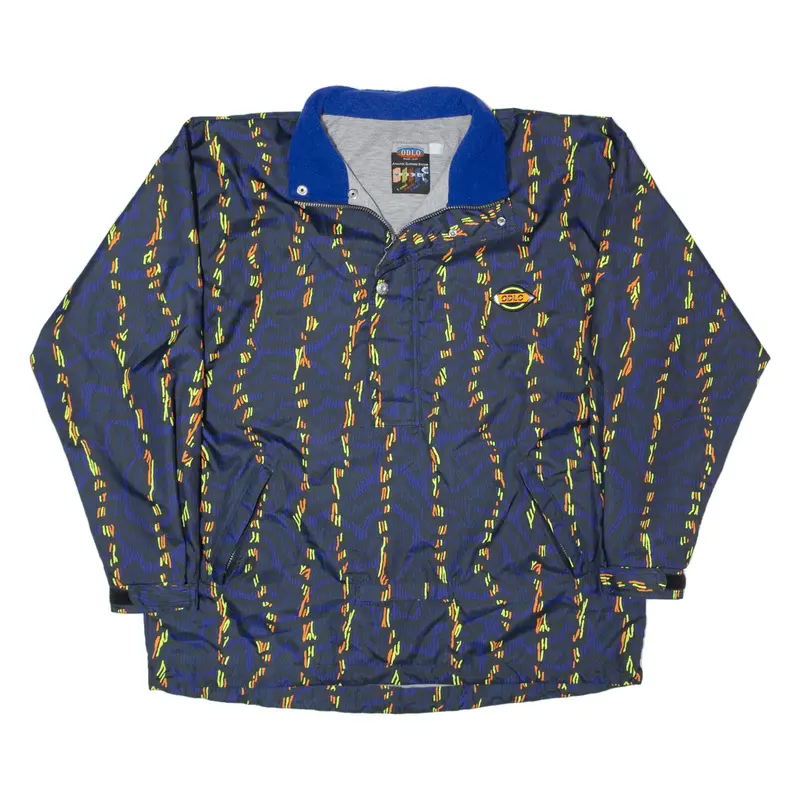 ODLO Pullover Jacket Blue 90s Crazy Pattern Mens L