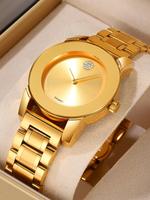 Women's Elegant Round Dial Quartz Watch, Modern Fashionable Wristwatch, Fashion Waterproof Watch for Party, Modern Daily Clot...