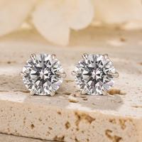 Maxine Jewelry 925 Sterling Silver 2.0ct 8mm Round Cut 5A Cubic Zirconia Stud Earrings For Women