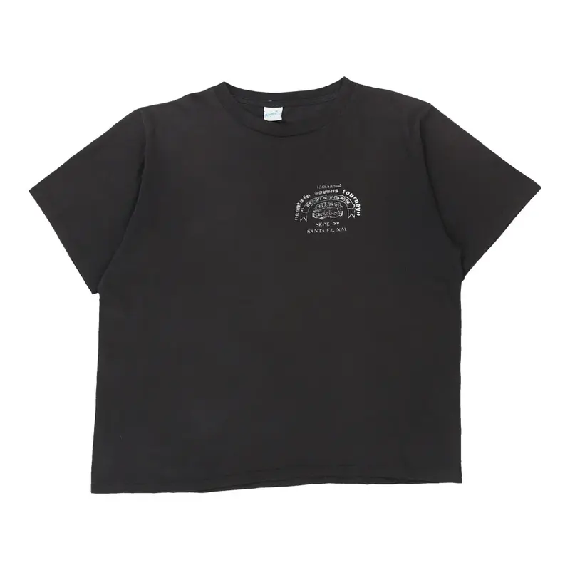 Single Stitch 1980s 7's at 7000 Feet.  Santa Fe.  Alore Graphic T-Shirt - 2XL Black Cotton