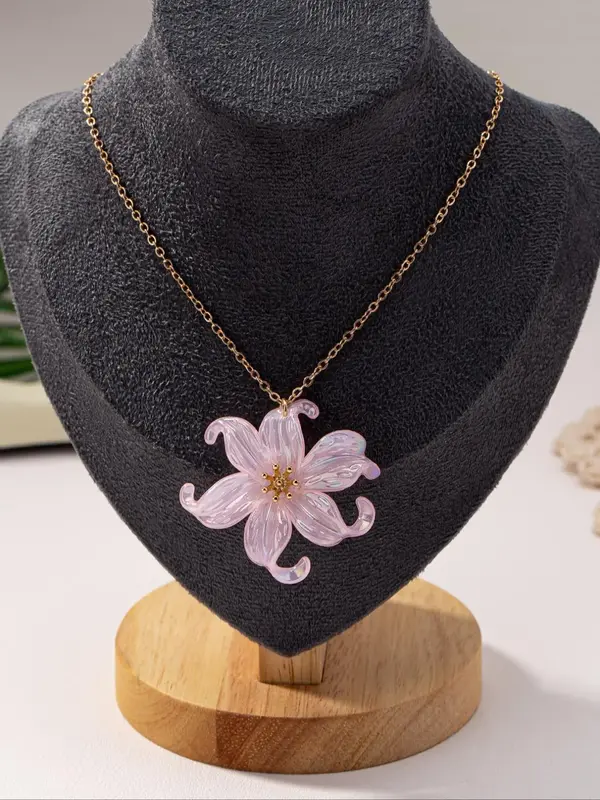 Fashion Flower Design Pendant Necklace for Women, Fashion Jewelry for Party, Daily Clothing Decor, Trendy All-match & Exquisi...