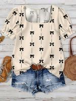 Plus Size Women's Shirt, Casual Floral Woven Top for All Seasons, Loose-Fitting and for Ages 25-54