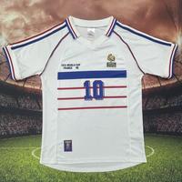1998 World Cup France Away White Retro No.10 Zidane Short-Sleeved Football Shirt