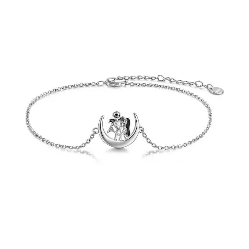 Sterling Silver Skeleton Charm Bracelet