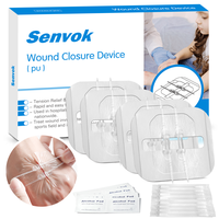 Senvok PU Sutures Butterfly Bandaids 4 Pcs Laceration Kit Surgical Laceration Repair Without Sew Quick Clot Emergency Wound C...