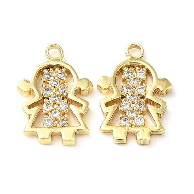 Brass Micro Pave Cubic Zirconia Pendants