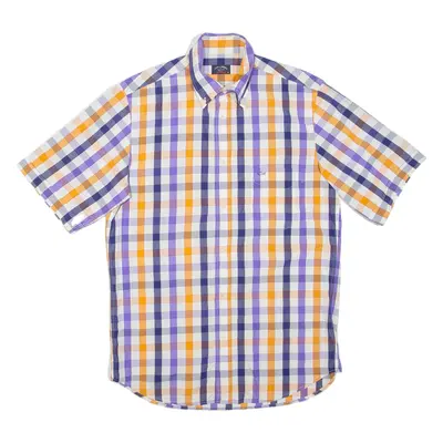 PAUL & SHARK Yachting Mens Shirt Purple Check L