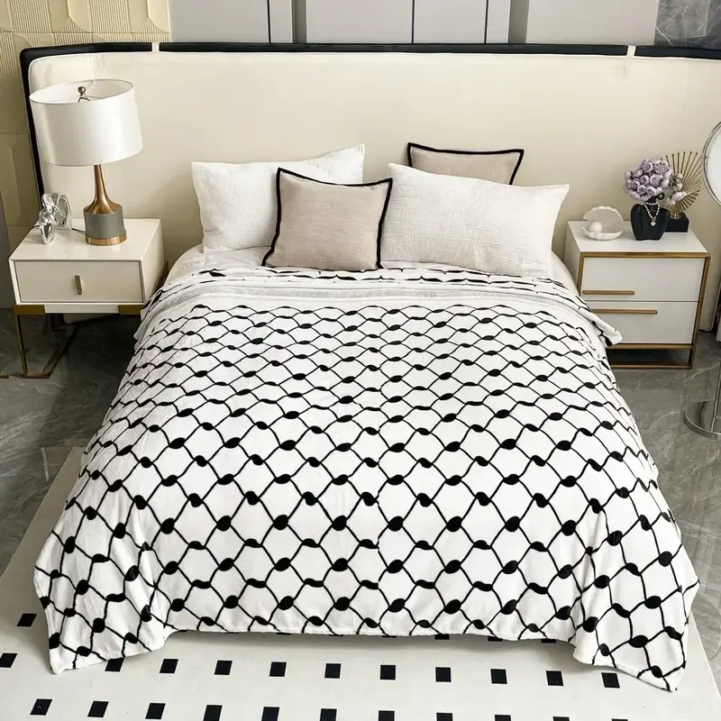 Palestine kuffiyah blanket Super Soft Blanket - Queen Size for Cozy Nights by ALKAM HOME FASHION INC