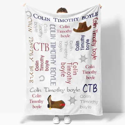 Cowboy Personalized Name Soft Blanket - Aperturee