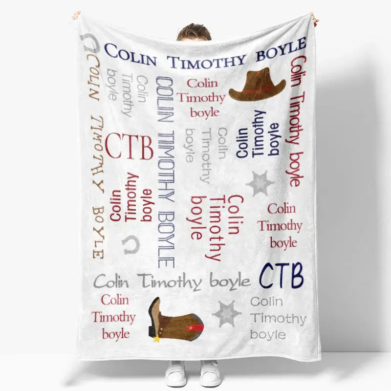 Cowboy Personalized Name Soft Blanket - Aperturee