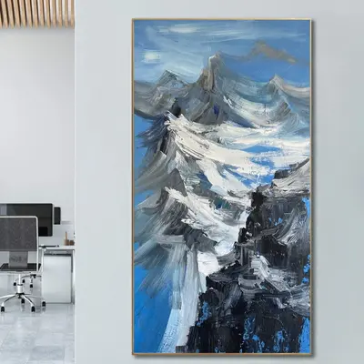 Large Original Abstract Mountains Paintings On Canvas Modern Textured Painting Hand painted Expressionist Artwork Calming Fin...
