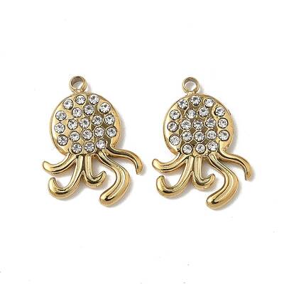 304 Stainless Steel Rhinestone Pendants