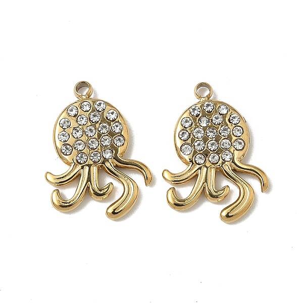 304 Stainless Steel Rhinestone Pendants