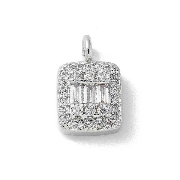 Brass Micro Pave Cubic Zirconia Pendants