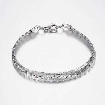 Tarnish Resistant 304 Stainless Steel Curb Chain Bracelets