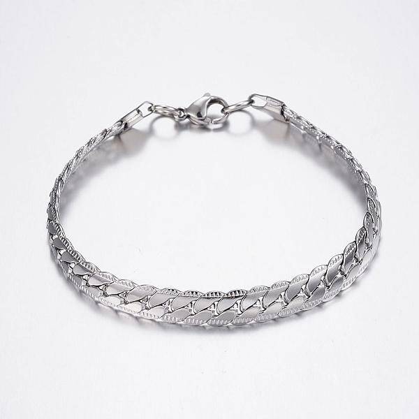 Tarnish Resistant 304 Stainless Steel Curb Chain Bracelets
