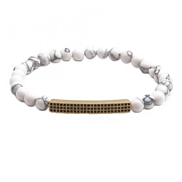 6MM Natural Howlite Beaded Bracelets