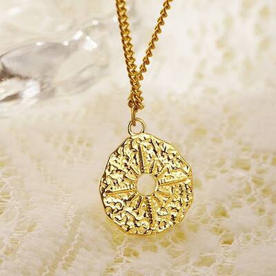 Stainless Steel Donut with Star Pendant Necklaces for Women