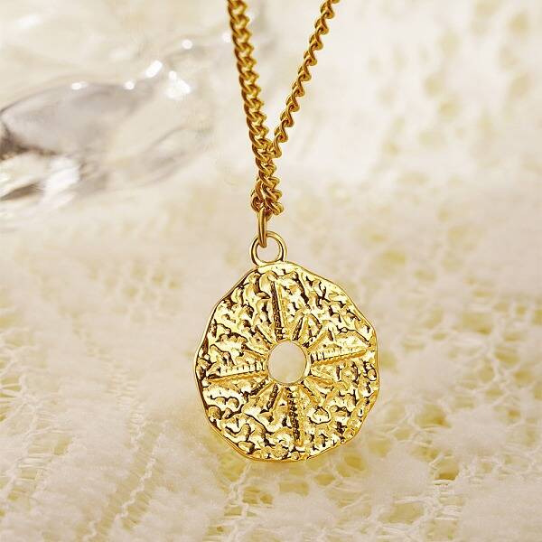 Stainless Steel Donut with Star Pendant Necklaces for Women