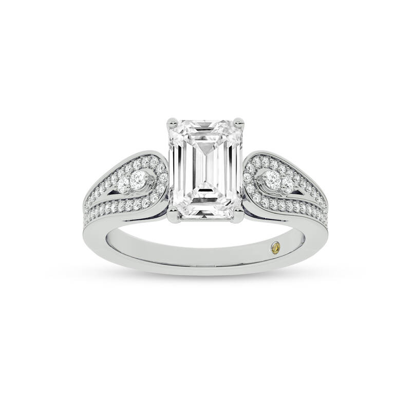 Cosma Mystical Emerald Cut Lab Grown Diamond Engagement Ring | 10K White Gold 3 5/8 CT. TW.