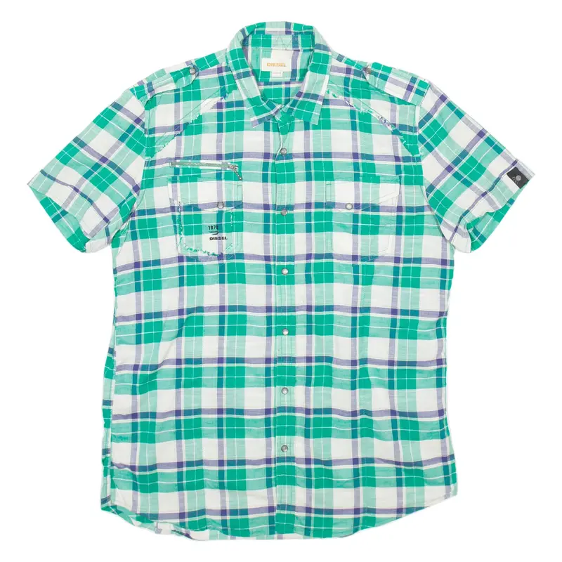DIESEL Mens Shirt Green Check XL