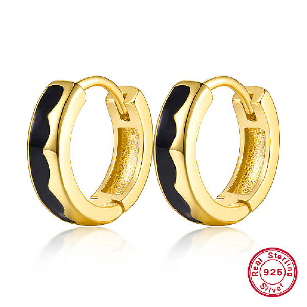 925 Sterling Silver Thick Hoop Earrings