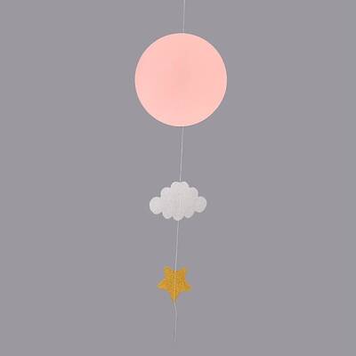 Kindergarten Window Hanging 3D Paper Flat Round Cloud Ornaments