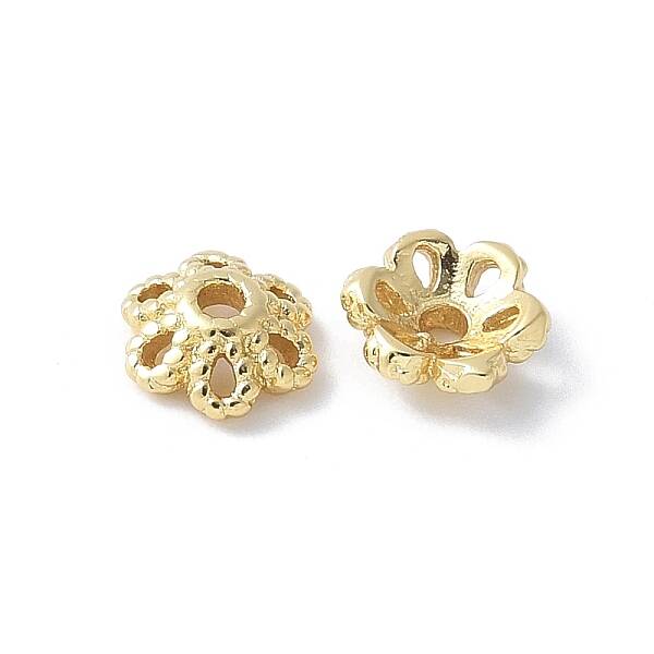 Flower Brass Bead Caps