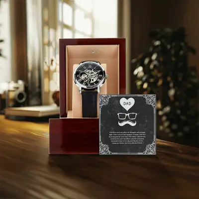 Timeless Elegance - Luxury Watch with Sentimental Message for Dad