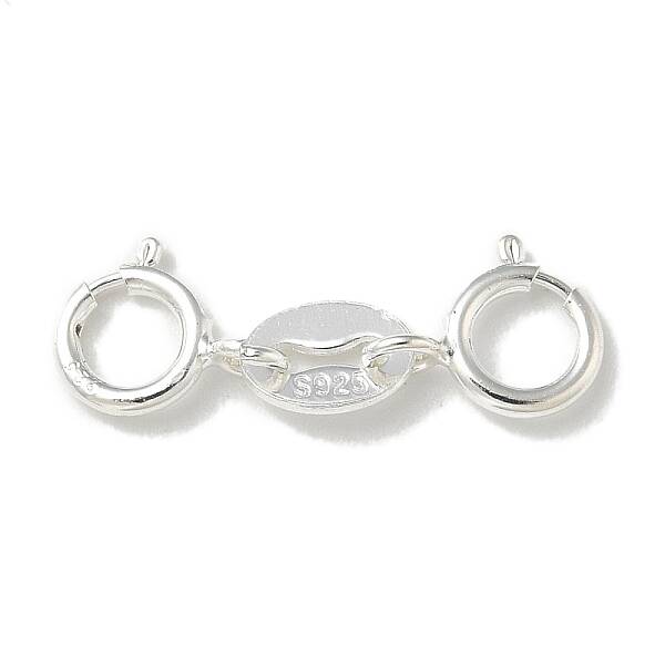 S925 Sterling Silver Double Spring Ring Clasps