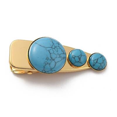 Synthetic Turquoise Alligator Hair Clips