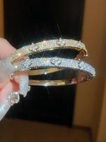 Rhinestone Decorated Bangle, Elegant Minimalist Bangle for Women & Girls, Trendy All-match & Exquisite Jewelry for Birthday G...