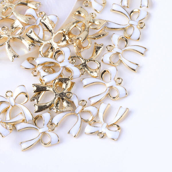 Bowknot Alloy Enamel Pendants