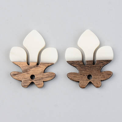Opaque Resin & Walnut Wood Pendants