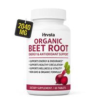 Organic Beet Root Powder Tablets - 2040mg Natural Nitric Oxide Beets to Support, Energy, Black Pepper Better Absorption, Non-...