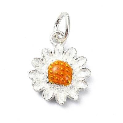 925 Sterling Silver Enamel Daisy Flower Charms