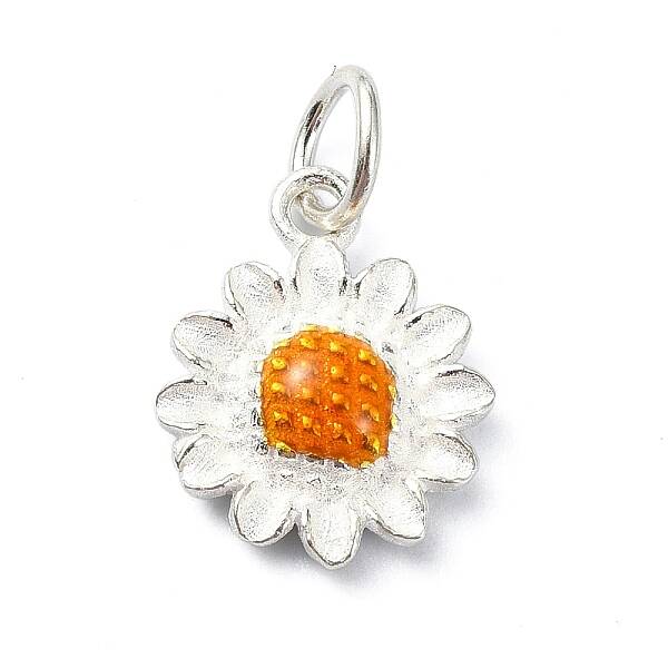 925 Sterling Silver Enamel Daisy Flower Charms