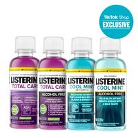 Listerine On-The-Go Freshness Flight, Travel Size 95mL Mouthwash 4-Pack (Formulas Included: Cool Mint, Cool Mint Alcohol Free...