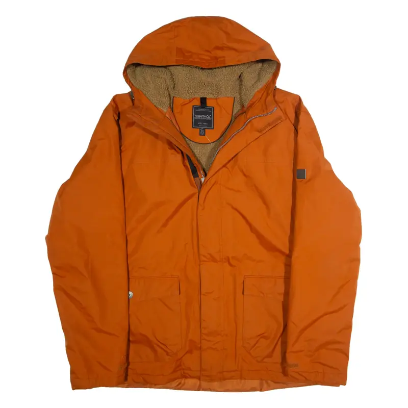 REGATTA Mens Rain Jacket Orange Hooded 3XL