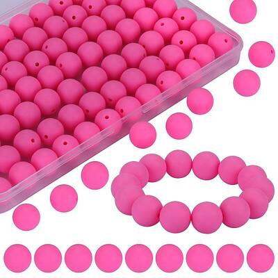 80Pcs Round Silicone Focal Beads