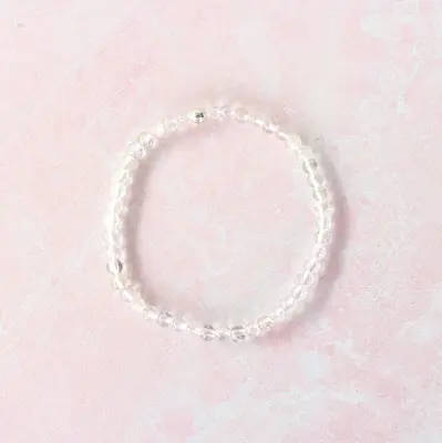 Dainty Clear Quartz Natural Crystal Bracelet | Energy Amplifier 4mm