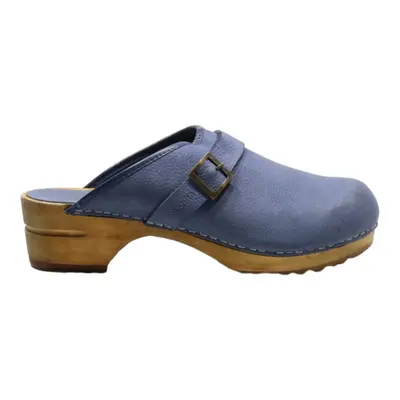 SANITA Clog Shoes Blue Leather Womens UK 8