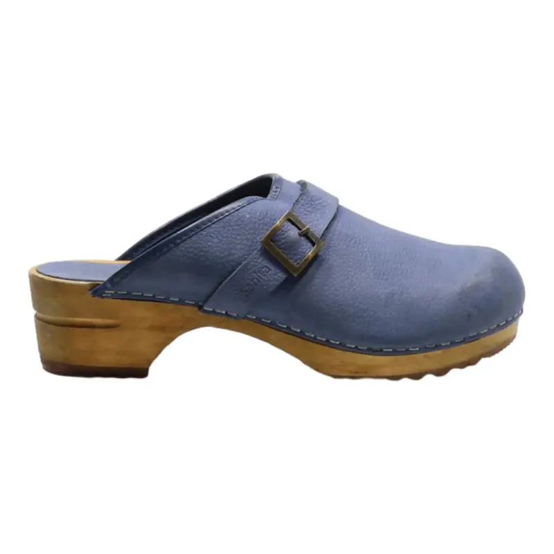 SANITA Clog Shoes Blue Leather Womens UK 8