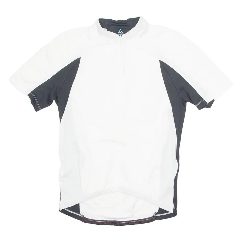 ODLO Cycling Mens Jersey White 1/4 Zip M