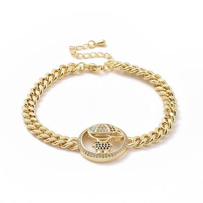 Cubic Zirconia Boy Link Bracelet