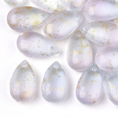 Two Tone Transparent Spray Painted Glass Charms