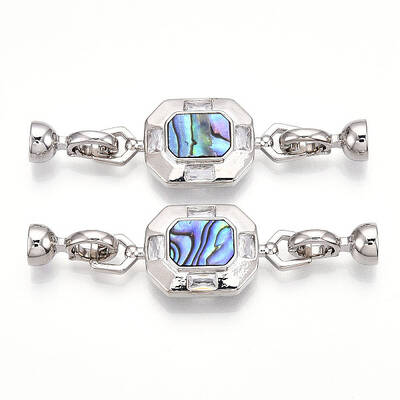 Brass Micro Pave Clear Cubic Zirconia Fold Over Clasps